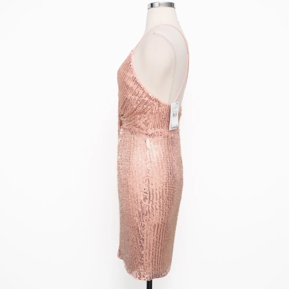 Liv Foster Sequin Mini Dress Rosy Peach Size 2 Pink - Image 8