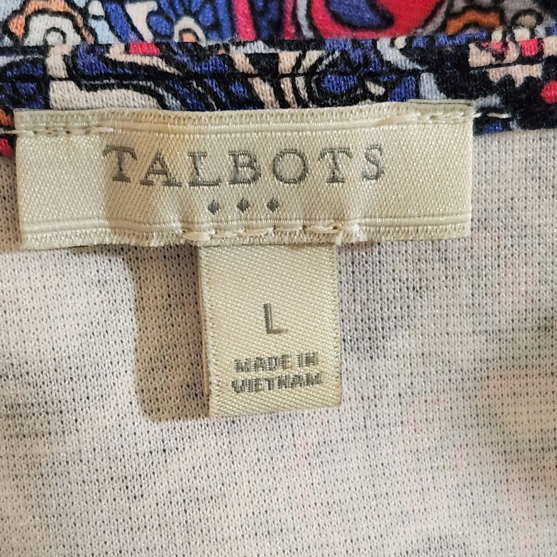 Talbots Blue and Pink Paisley Sleeveless Shift Dress Sz Large Navy Paisley Dress - Image 6