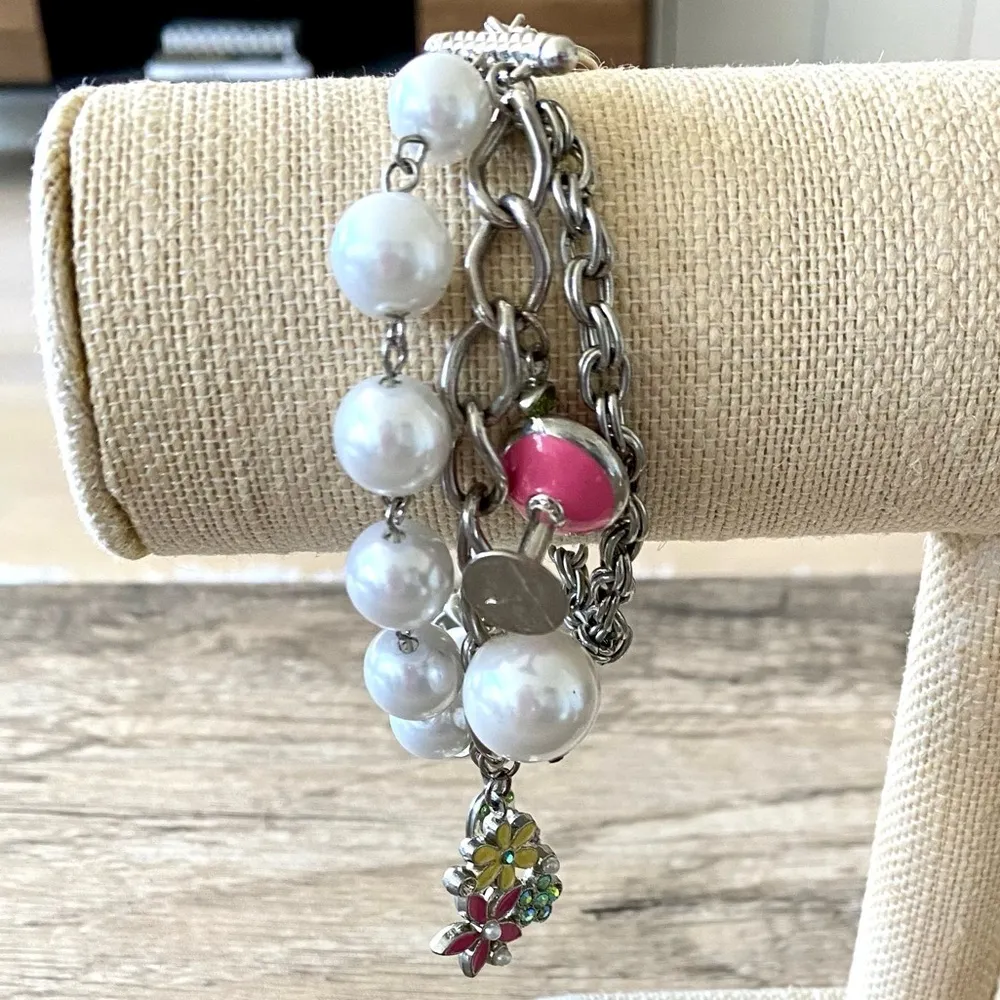 Pearls Martini Glass Charm Bracelet - Image 3