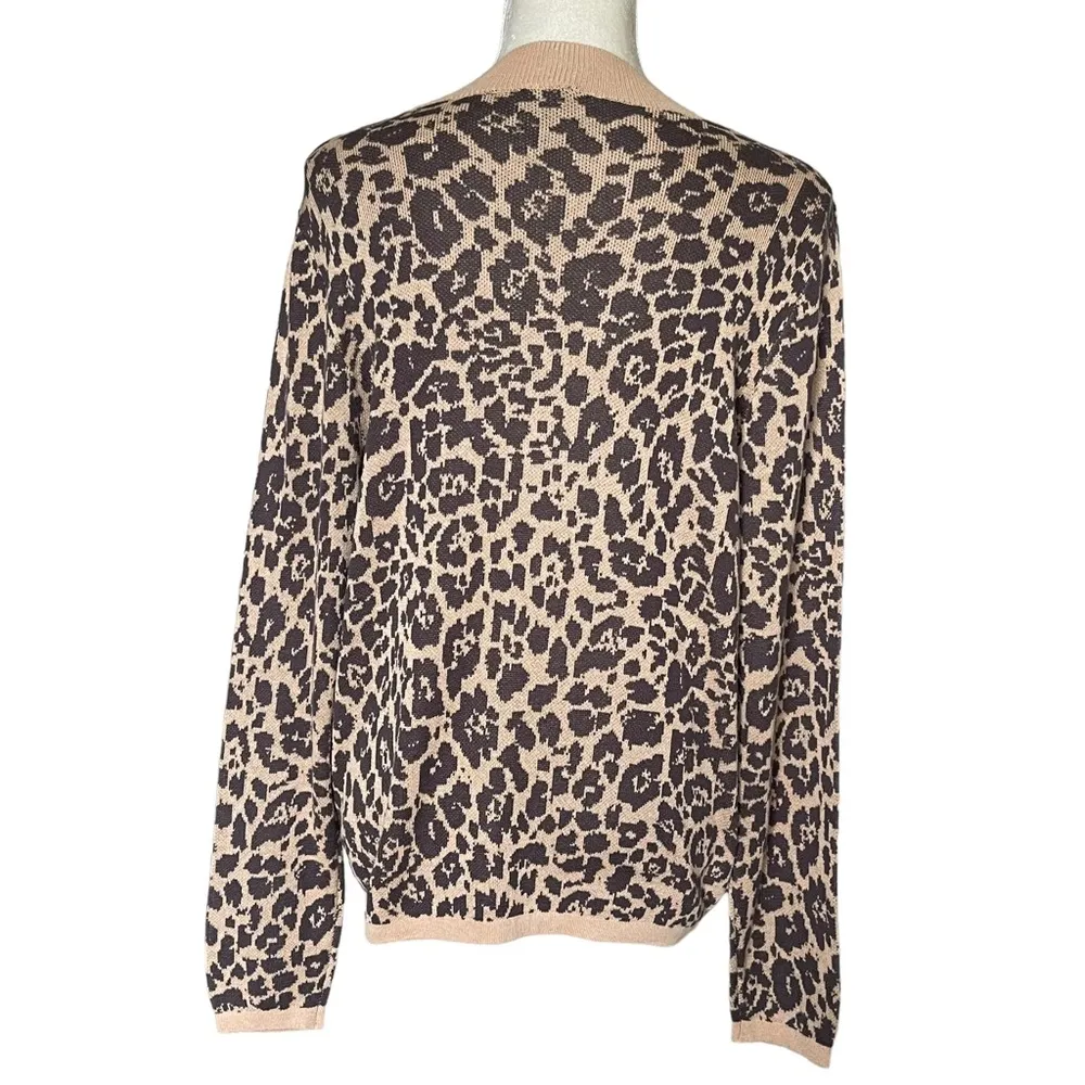 Express Women’s Animal Print Sweater Size XL Leopard Cheetah Long Sleeves - Image 4