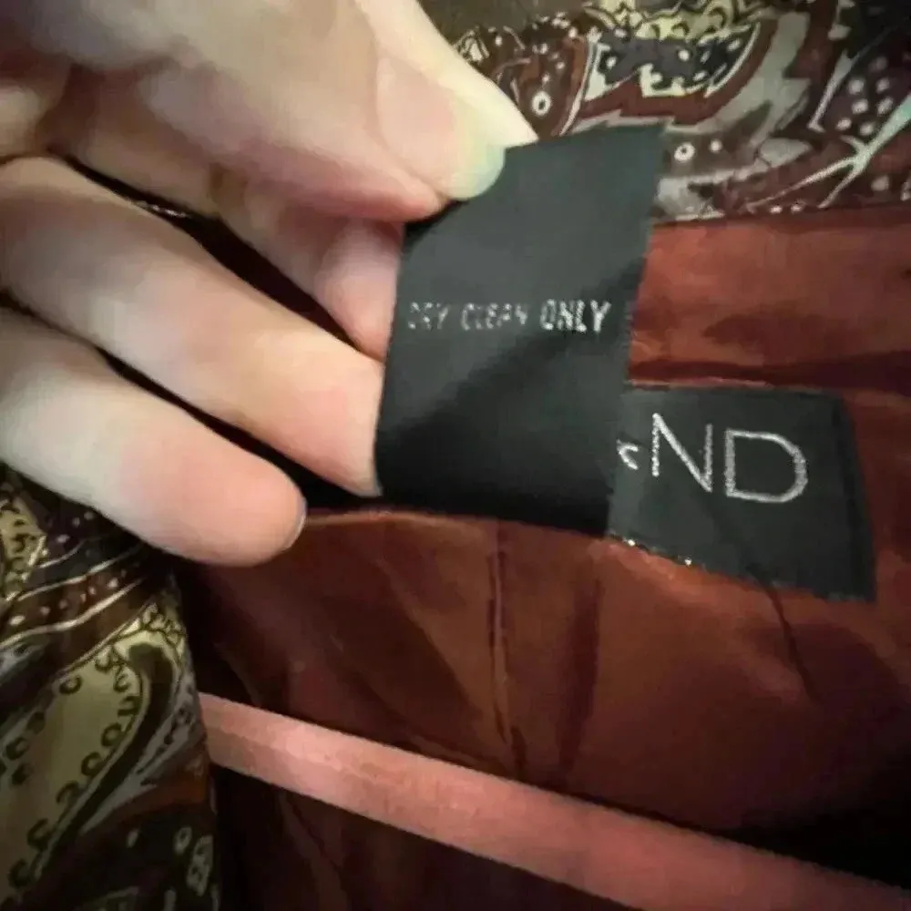 Preppy Vintage Classic Paisley Quilted Silk Jacket Brown Red Silkland Petite‎ L Size undefined - Image 6