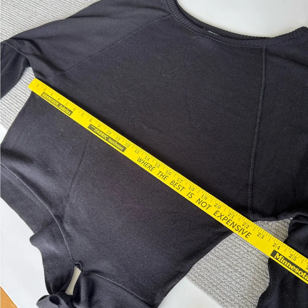 Express Black Off the Shoulder Boat Neck Tie Hem Sweater Size XS - Image 6