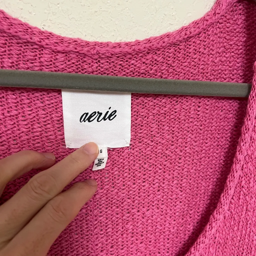 Pink Women's Sweater by Aerie size large - Image 3