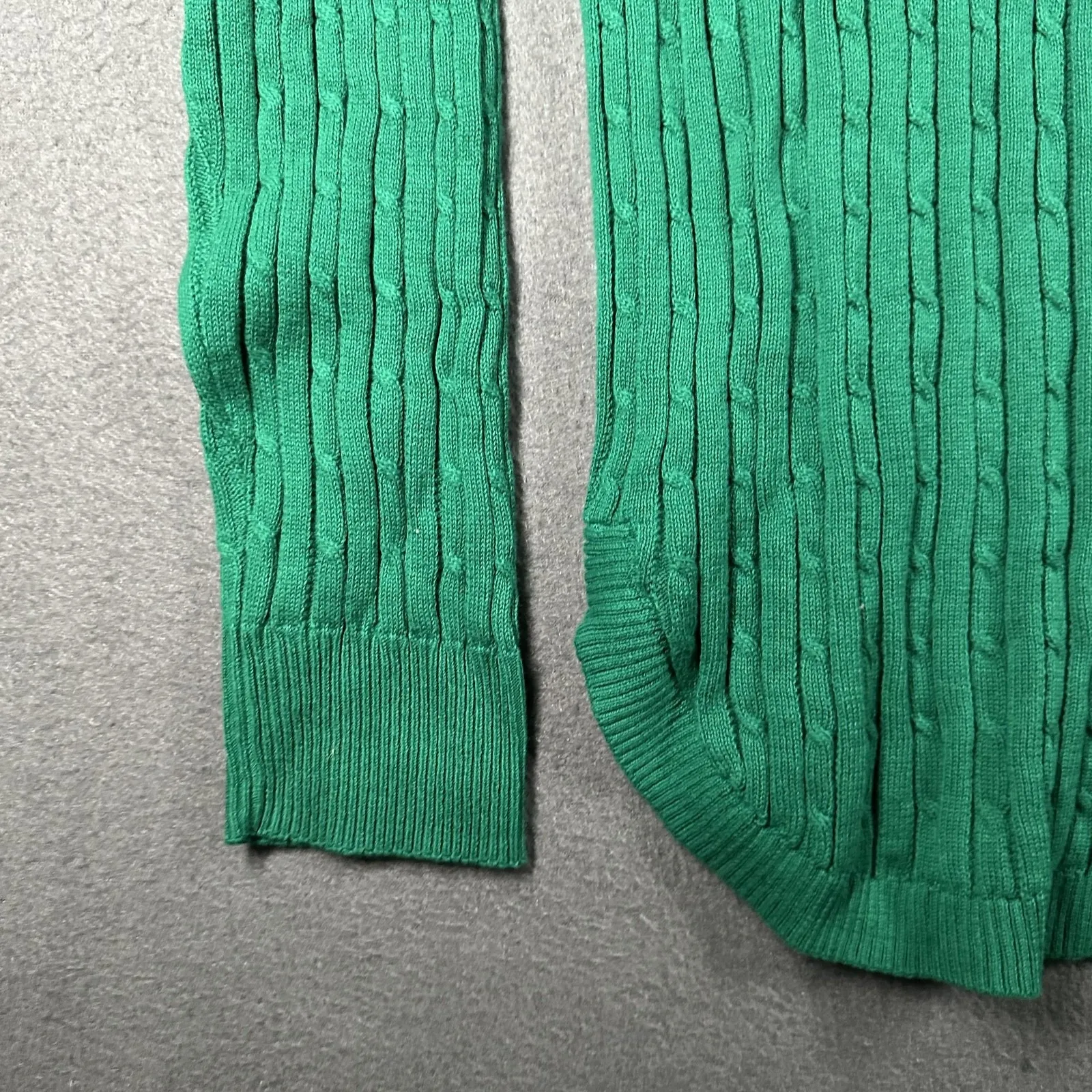 Kim Rogers Sweater Womens Small Green V Neck Ribbed Knit Long Sleeve‎ Pullover - Image 5