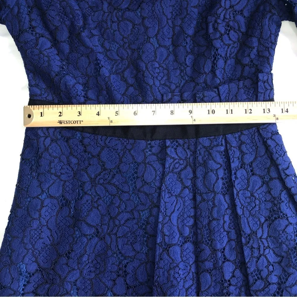 Blue Lace Party Dress Retro Vibes Mid Modern Size undefined - Image 5
