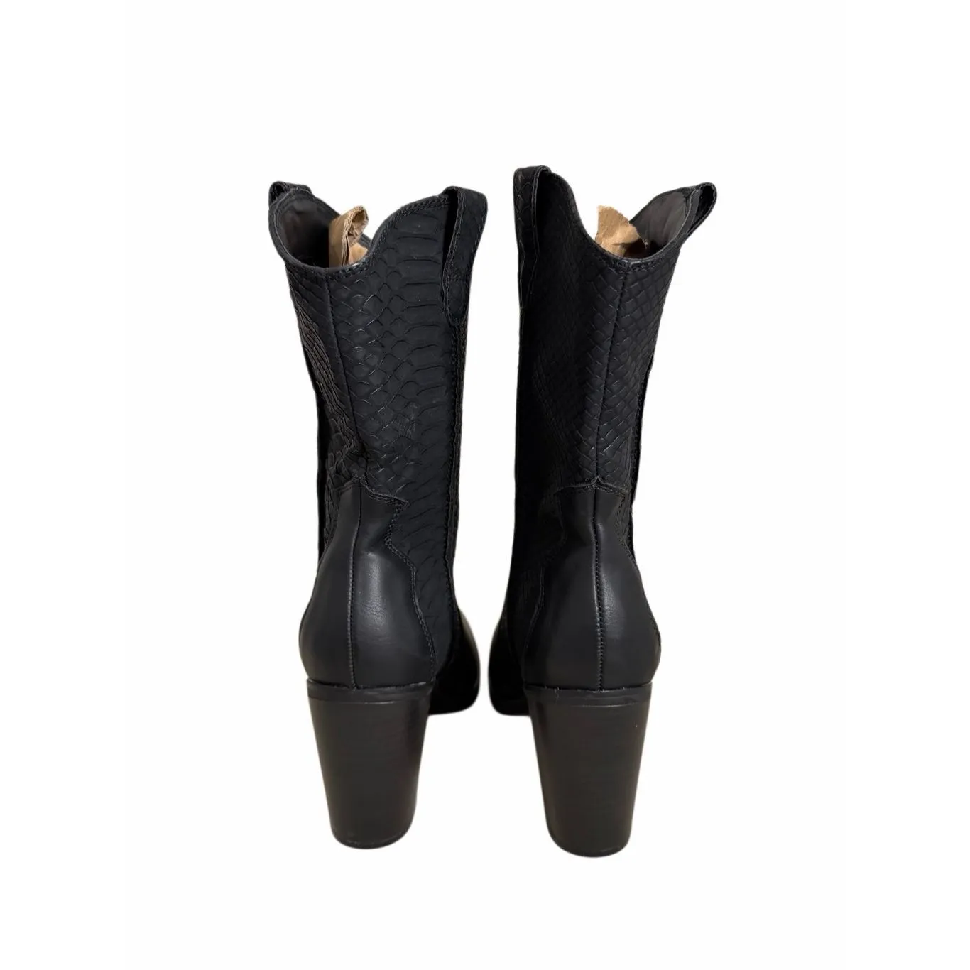 Mia Cindy Embossed Western Cowboy Boot in Black Python Size 7 NEW - Image 5