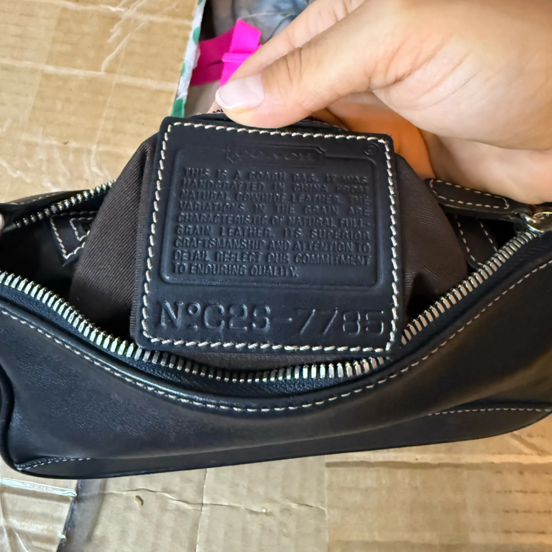 Coach Vintage Y2K Black Leather Hamptons Saddle Bag - Image 7