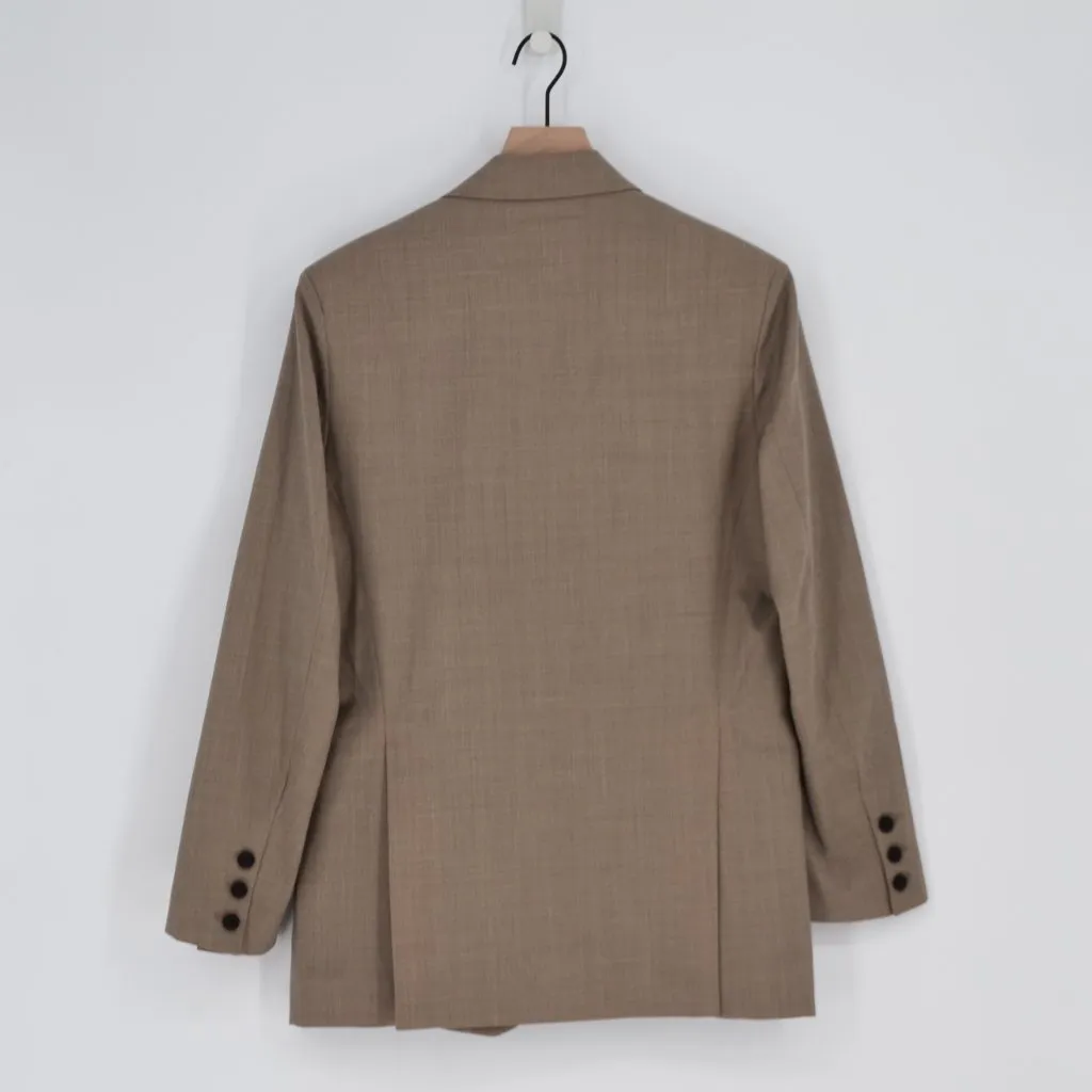 NEW Mijeong Park Oversized Blazer Camel Tan XS Wool Blend Lined Single Breasted - Image 3