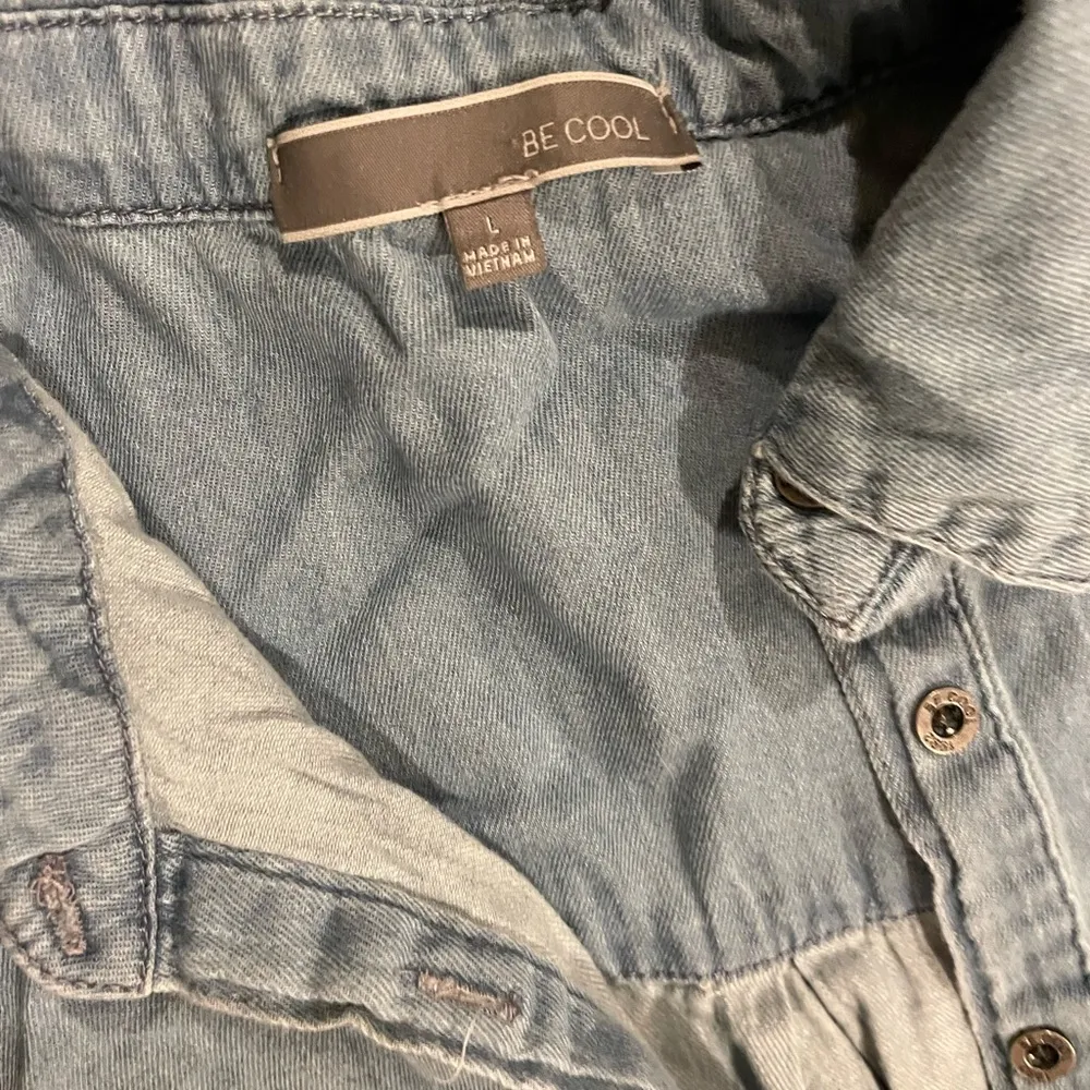 denim short sleeve top - Image 3