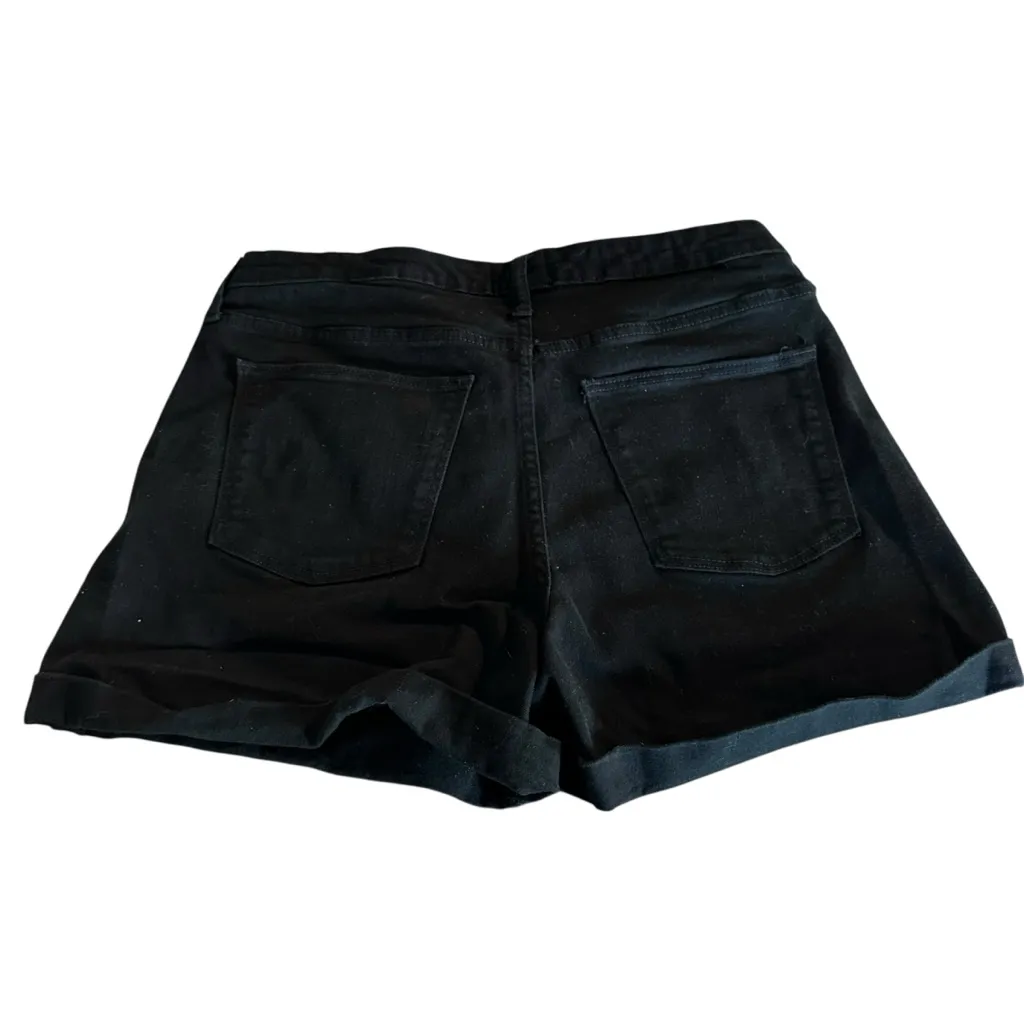 Universal Thread Black Jean Shorts Frayed Hem Casual - Image 2