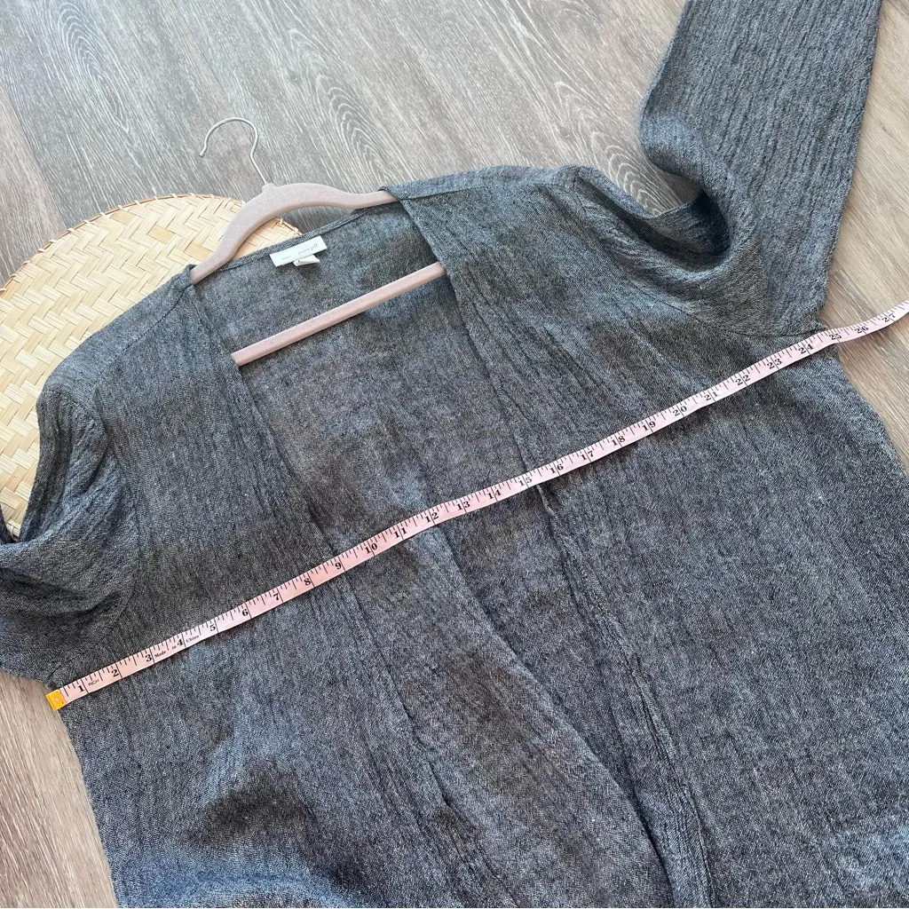 J. Jill linen 100% linen gray open front drape cardigan‎ sweater Size L - Image 6