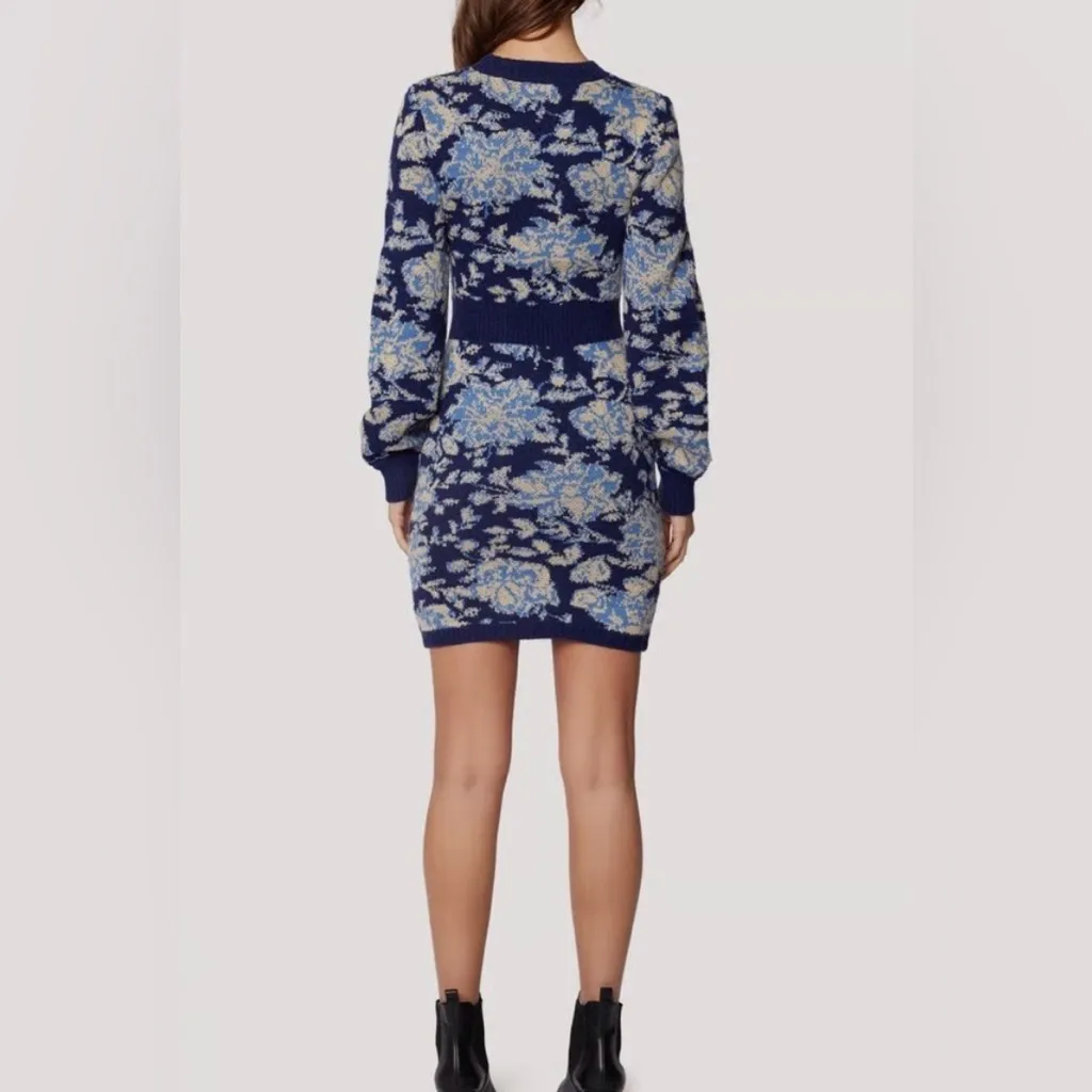 LOST + WANDER Blue Rosette Sweater Dress - Image 3