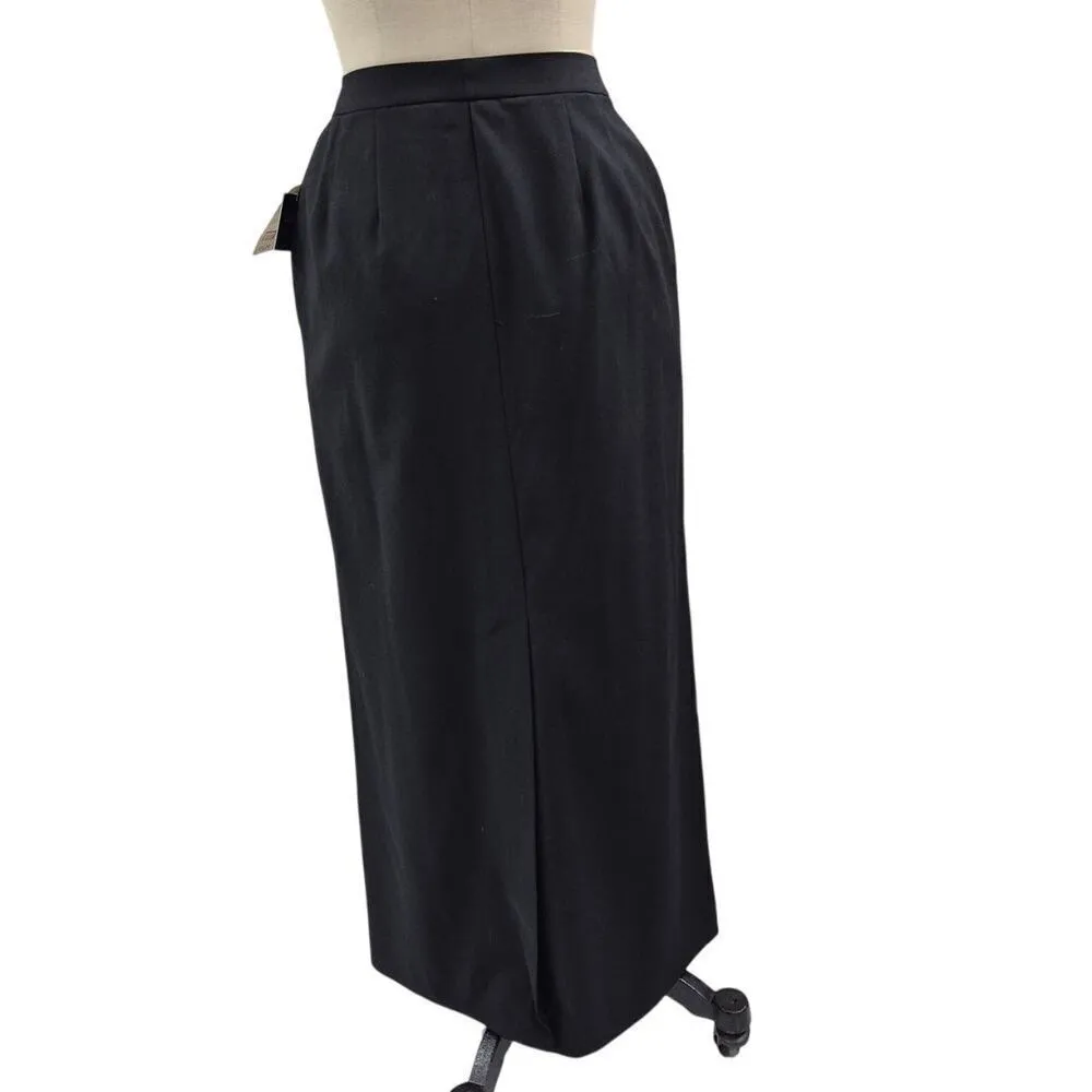 Vtg NWT Andrea Viccaro Pencil Skirt Zip Front Black w/ Pockets Sz 8/10 Sample Size M - Image 3