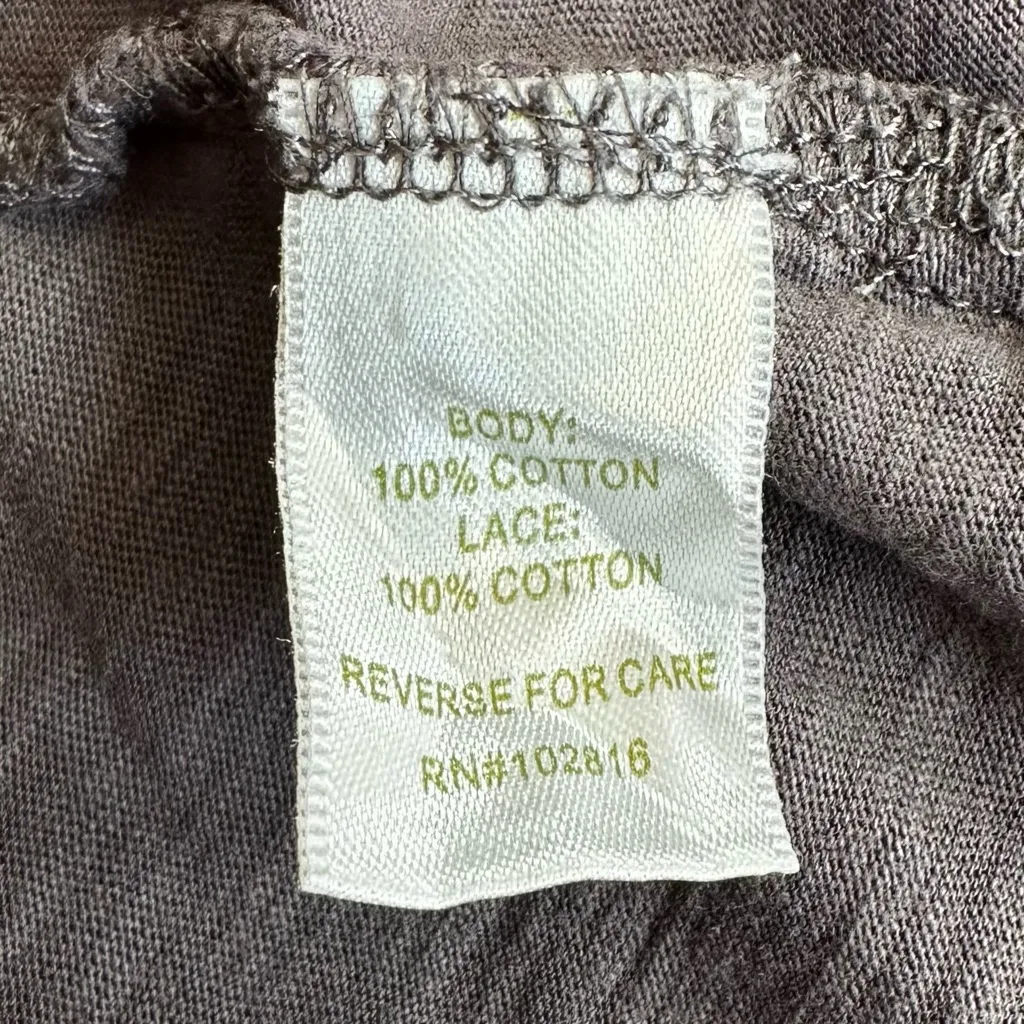 Garnett Hill 100% Cotton Charcoal Gray Crochet Top, Sz Medium - Image 10