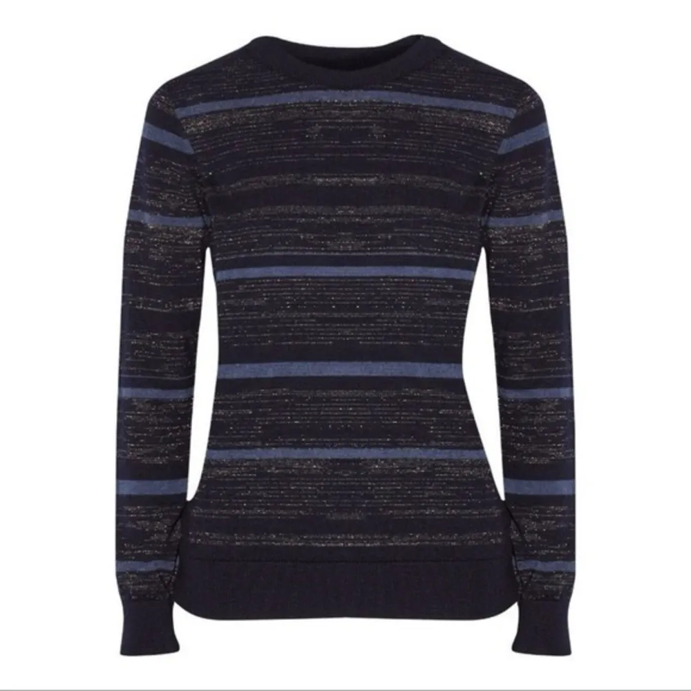 Mih Jeans Merino Wool Blend Crew Neck Pullover Sweater‎ Navy Size Small Blue - Image 9