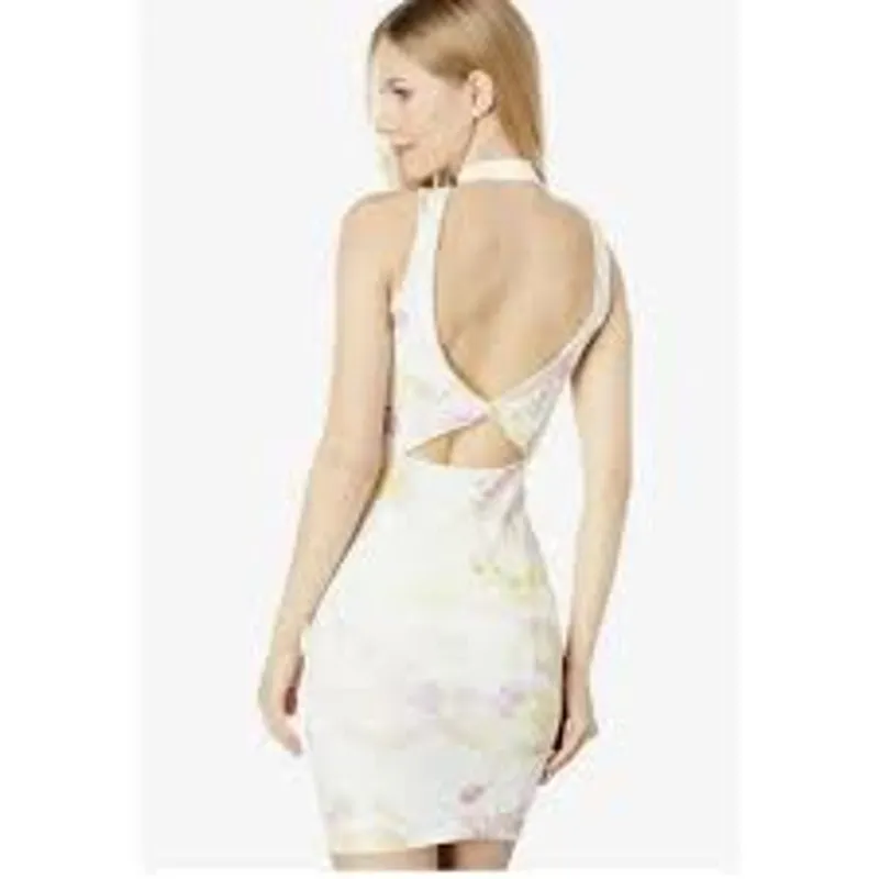 TED BAKER Effi Twist Back Dress Ribbed Knit Bodycon Midi High Neck Size 12 M/L - Image 4