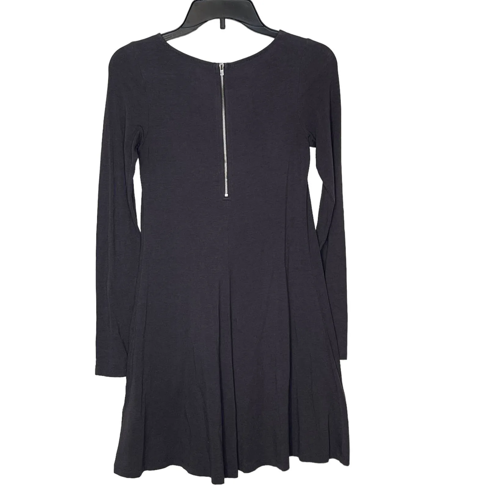 Express Women's‎ T-Shirt Dress Long Sleeve  Fit & Flare Stretch Crewneck Gray XS - Image 8