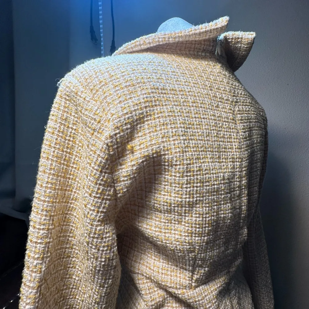 Winter dresses yellow tone long sleeve crossed collar woman size s - Image 12