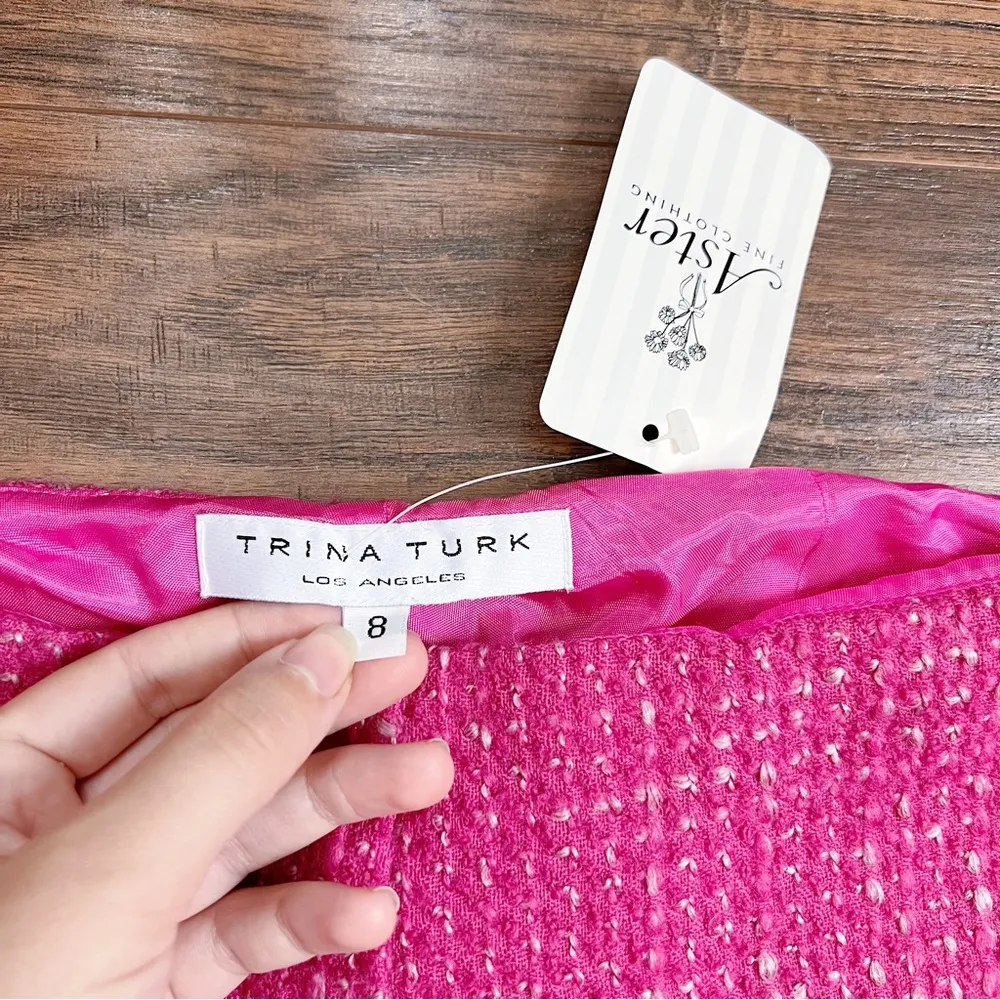 Trina Turk • vintage Y2K Didi Pant pink tweed flare low rise Barbie barbiecore - Image 4