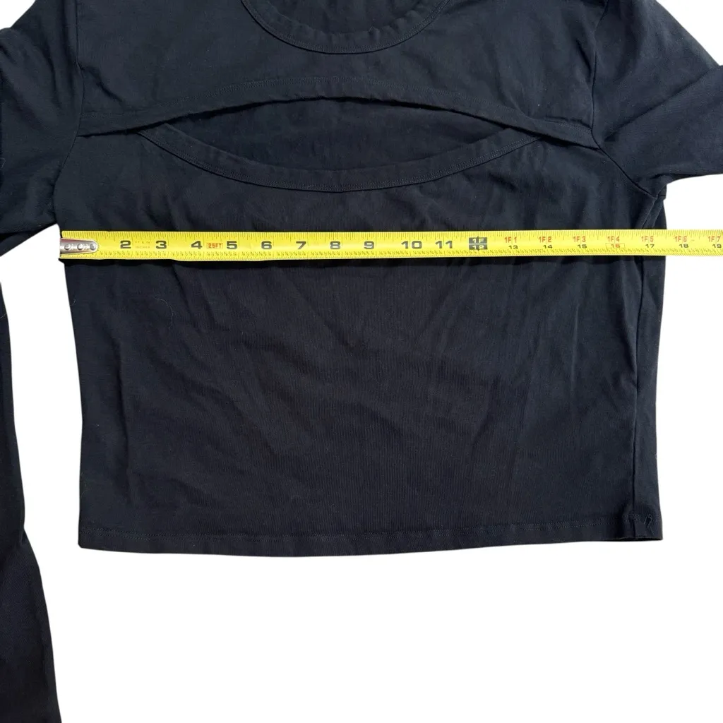 Aritzia TNA Women’s Size‎ XL Long Sleeve Cutout Tee Black Sporty Mad Max Fitted - Image 6