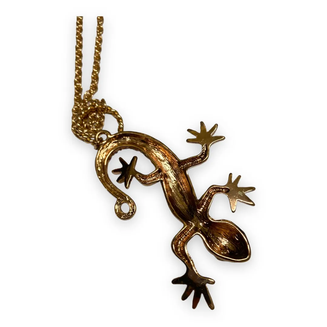 Betsey Johnson Rose Gold Tone Jeweled Gecko‎ Pendant Necklace - Image 7