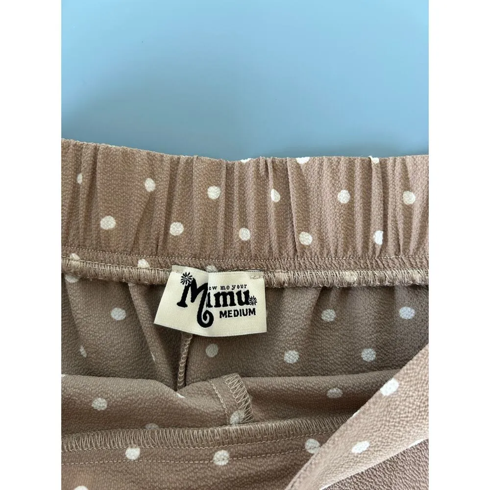 Show Me Your Mumu shorts womens size M brown with polka dots pull on - Image 5