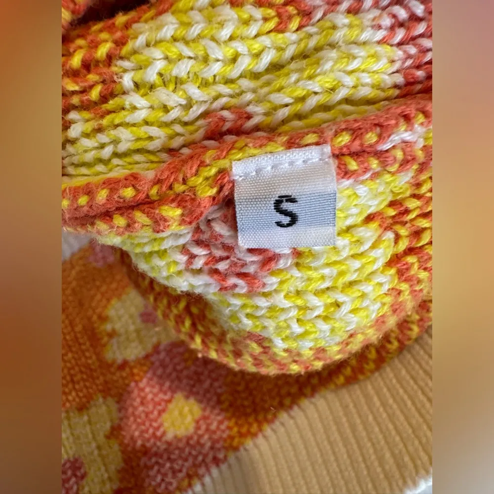 Callahan Women’s Floral Beige‎ Orange Cardigan Sweater Size S - Image 9