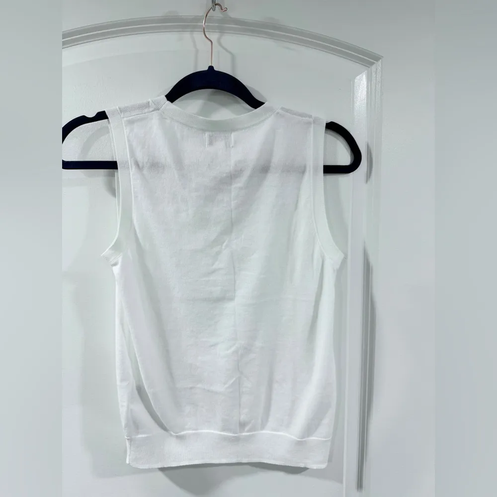 J.Crew Classic Shell Sleeveless Knit Tank Top XS White Cotton Lightweight NWT - Image 8