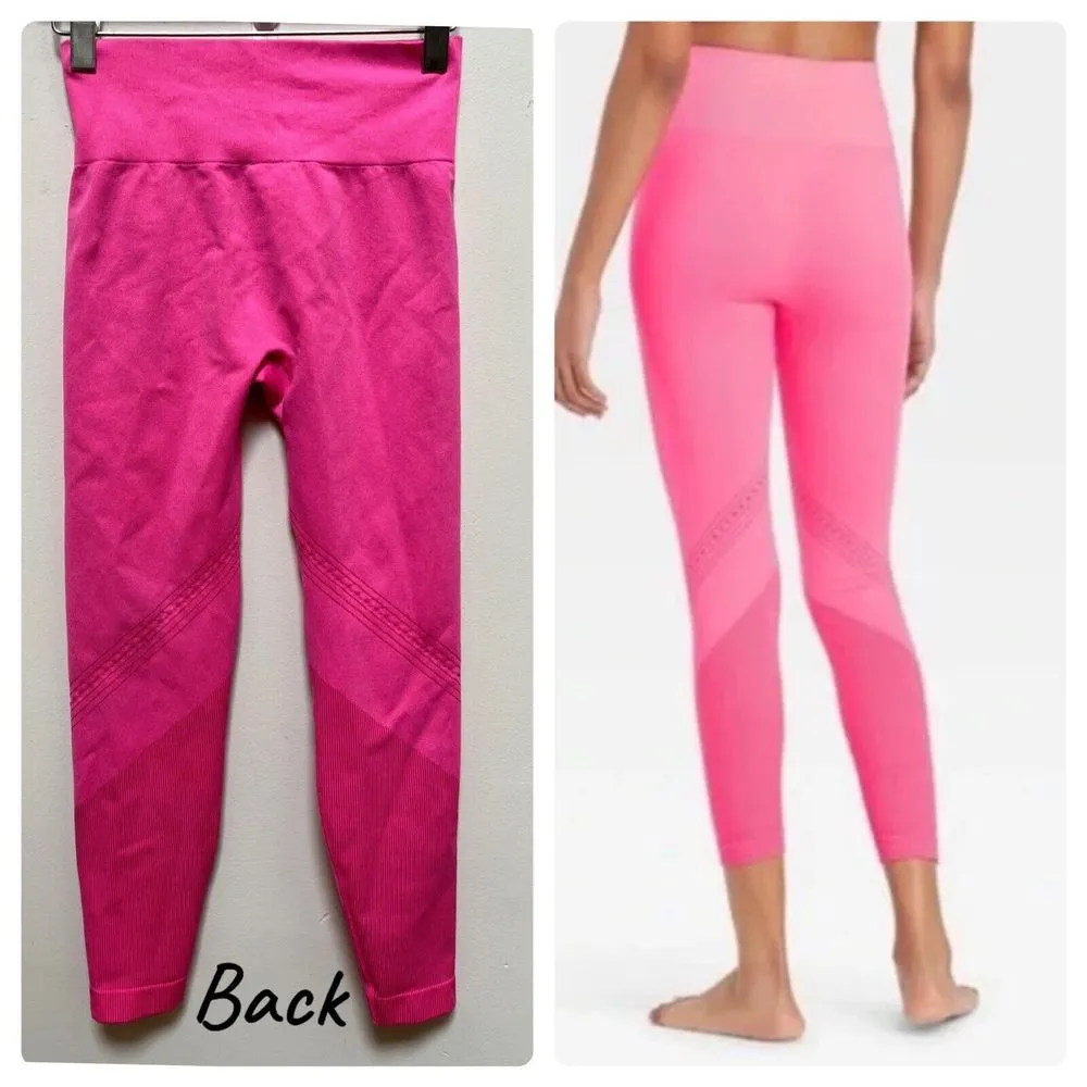 JoyLab Pink Active Seamless Textured Leggings Size Small - Image 2