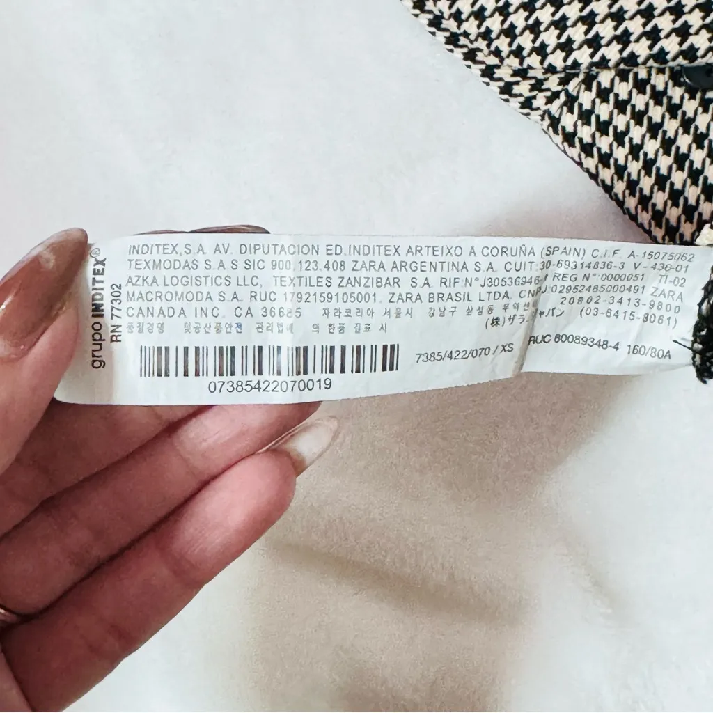 Zara houndstooth crop long sleeve shirt - XS - Image 7