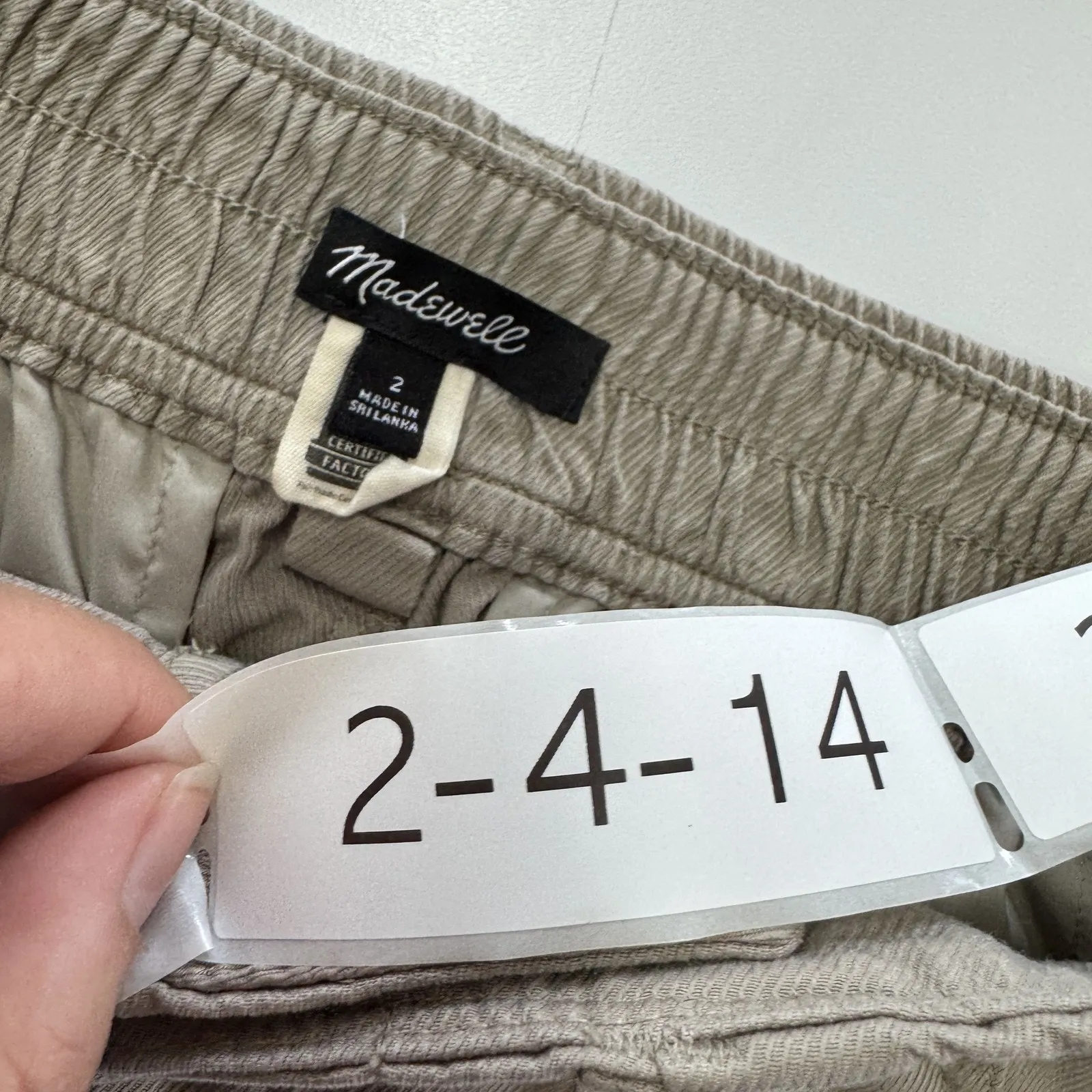 Madewell Pants Womens‎ 2 Beige Lanie Wide Leg Pull On Pleat Trousers - Image 4