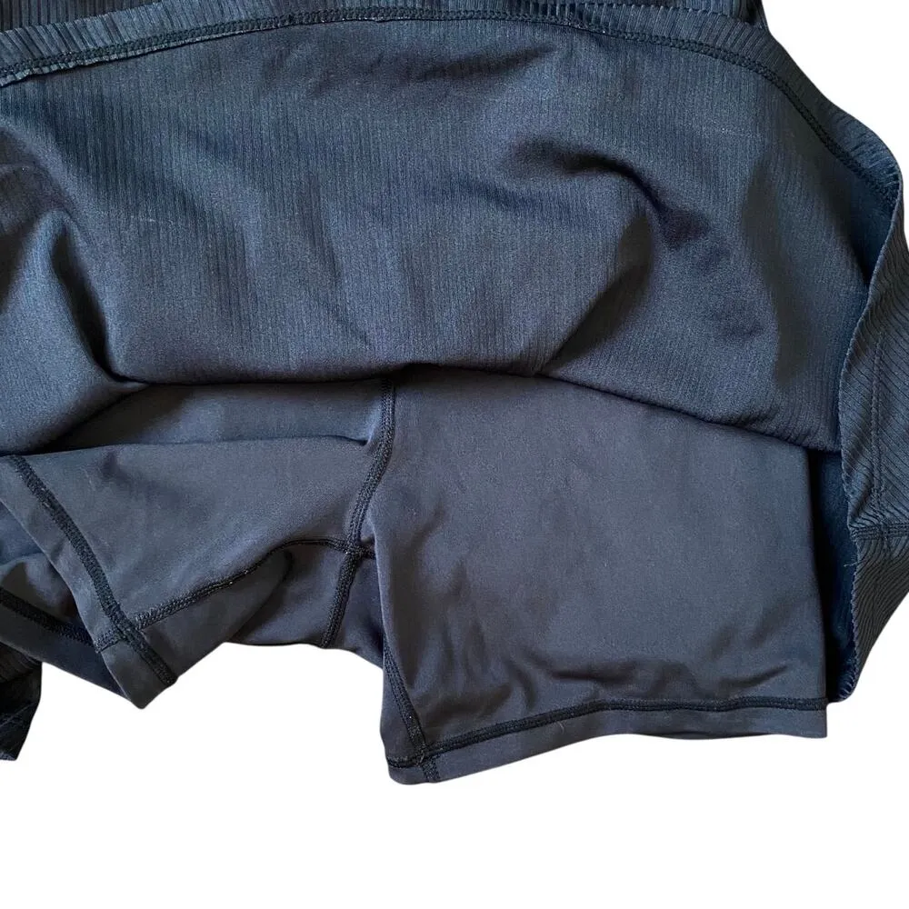 COTTON ON BODY Black Ribbed Mini Skort Skirt Small Lined Shorts Pull On Styling - Image 2