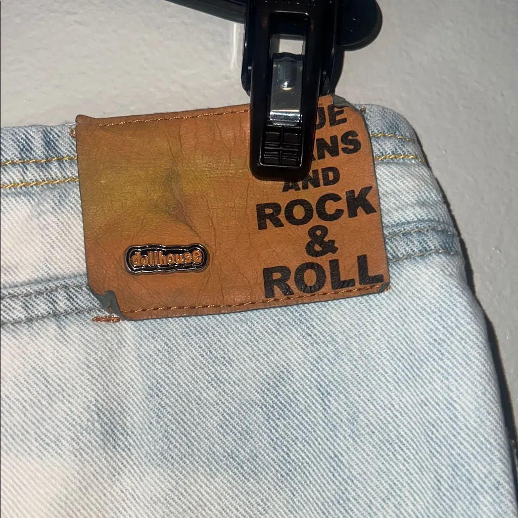 Dollhouse flare Light Blue Jeans with Lace Detail Sz 9/10 - Image 8