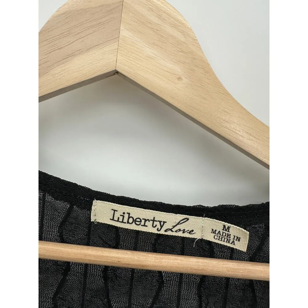 Liberty Love Women Mesh Tie Front Cardigan Size M Coquette Witchy Y2K Goth Fairy - Image 6