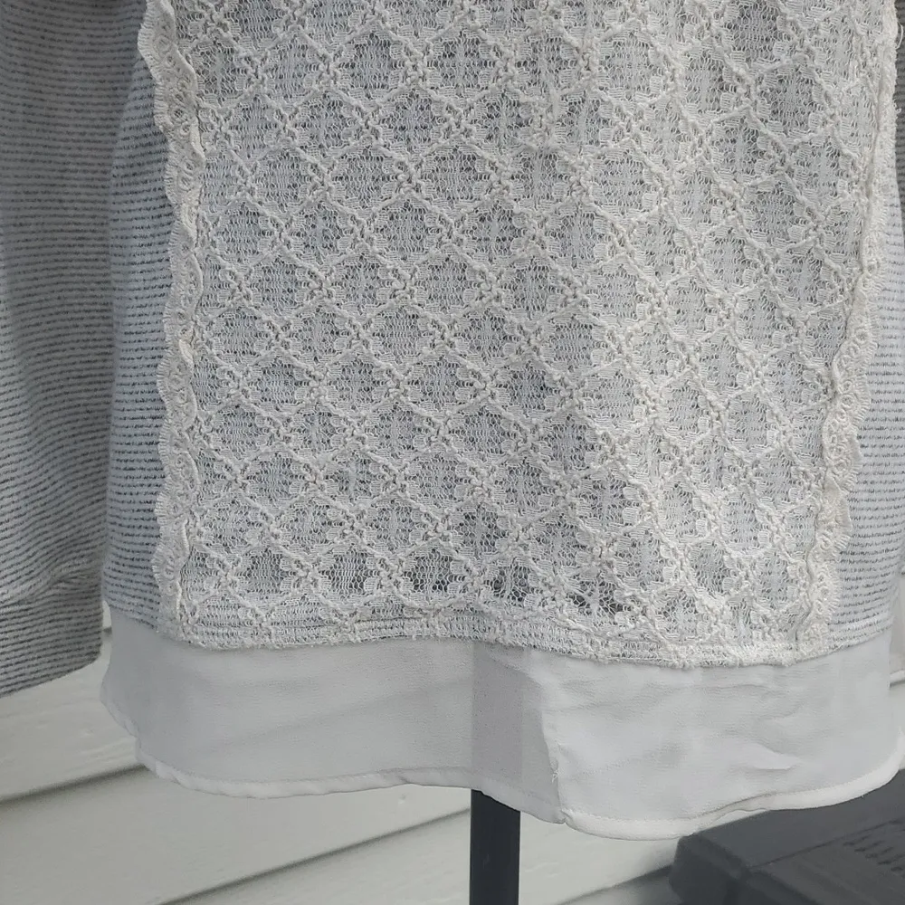 Maison Jules Lace Front Terry Sweatshirt - Image 3