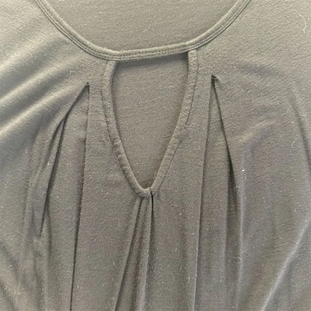 Corporate Casual Basic Women Black Keyhole Tank Top Size XL Casual Fall Layering - Image 3