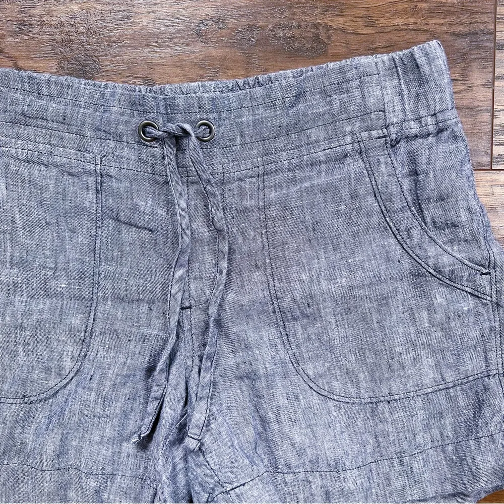 Athleta  • Heathered Linen Shorts drawstring pull on Flint Grey - Image 5