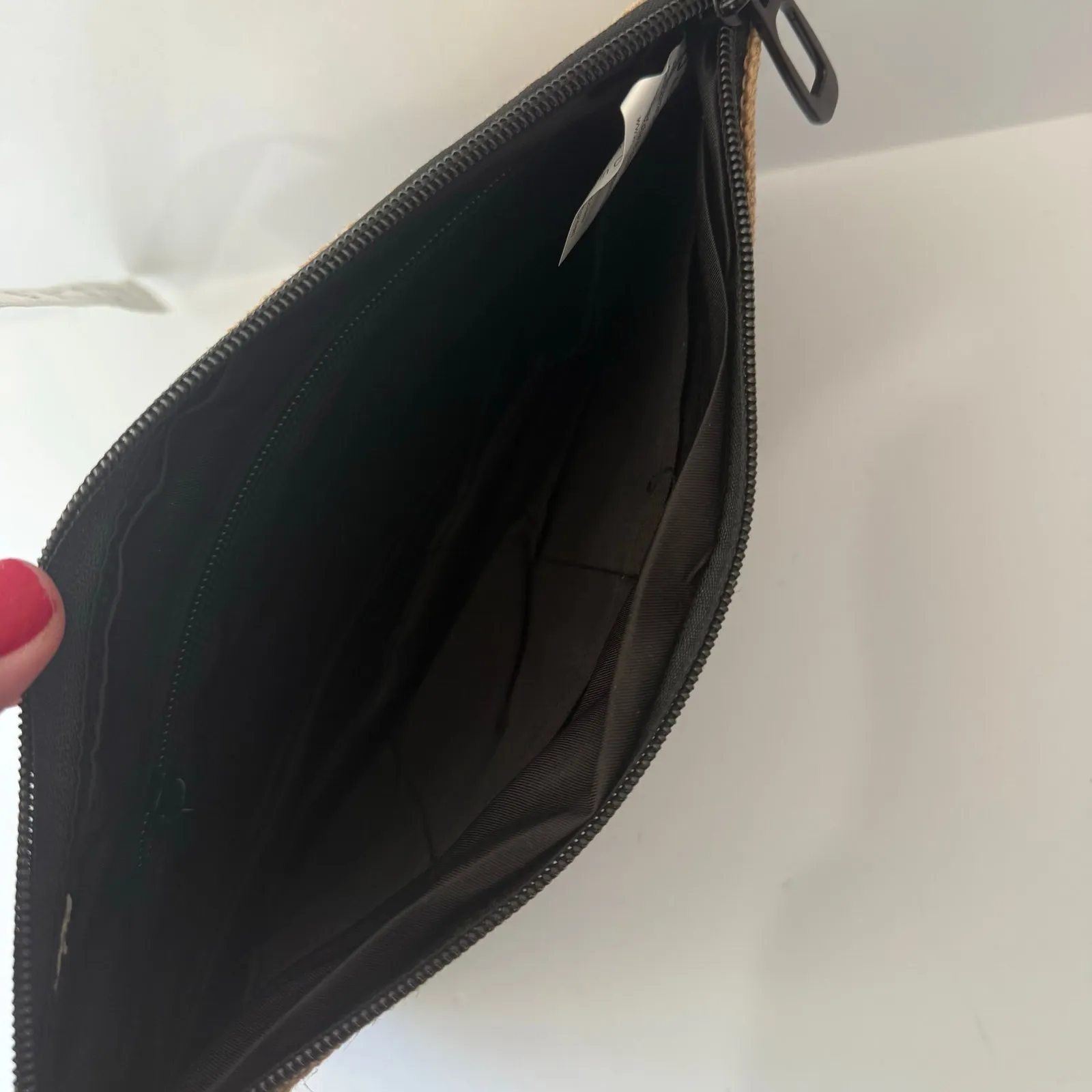 Personalized Monogram Jute Makeup Bag Letter R Tan - Image 4