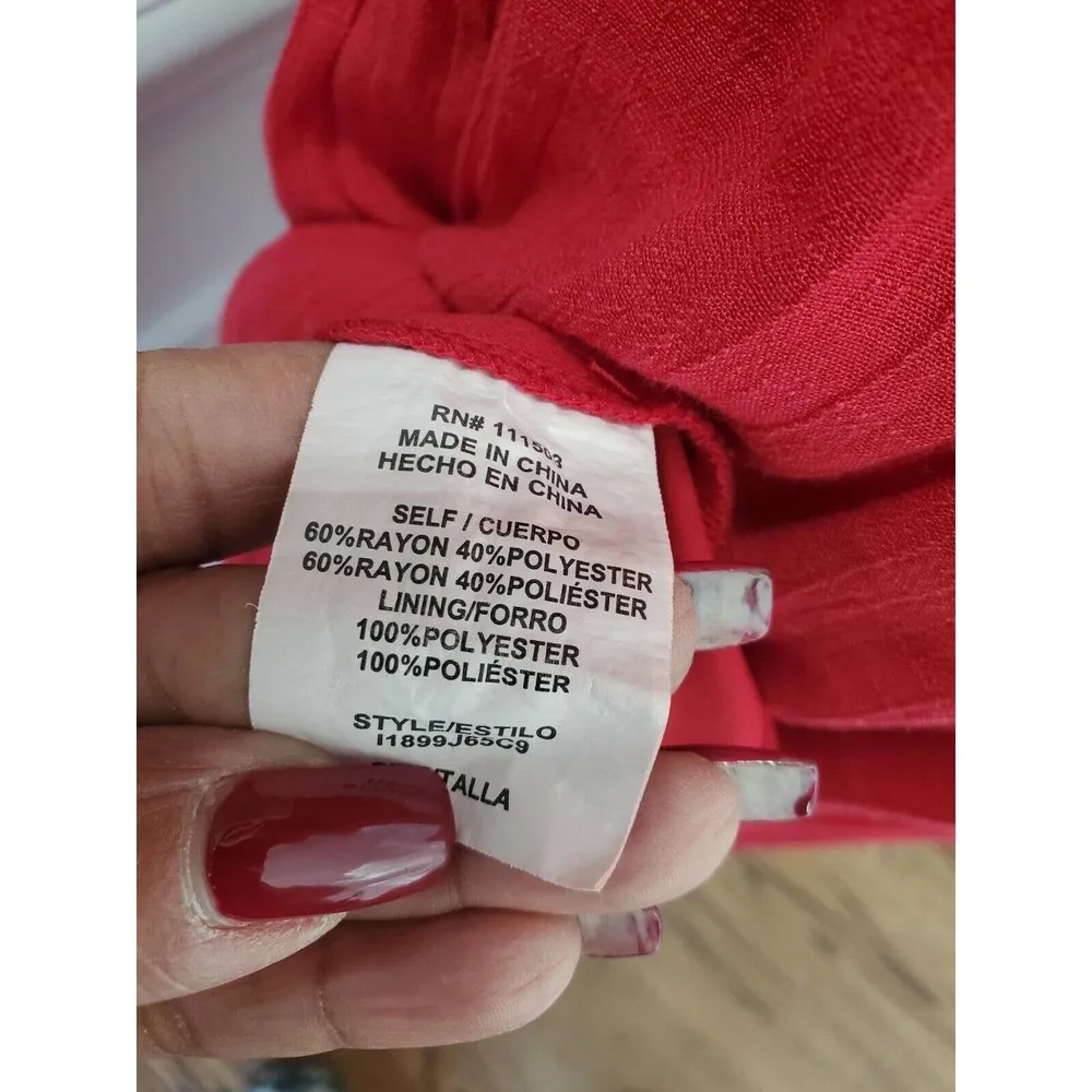 Love Reign Women's Solid Red Polyester Round Neck Sleeveless Long Maxi Dress XL - Image 11