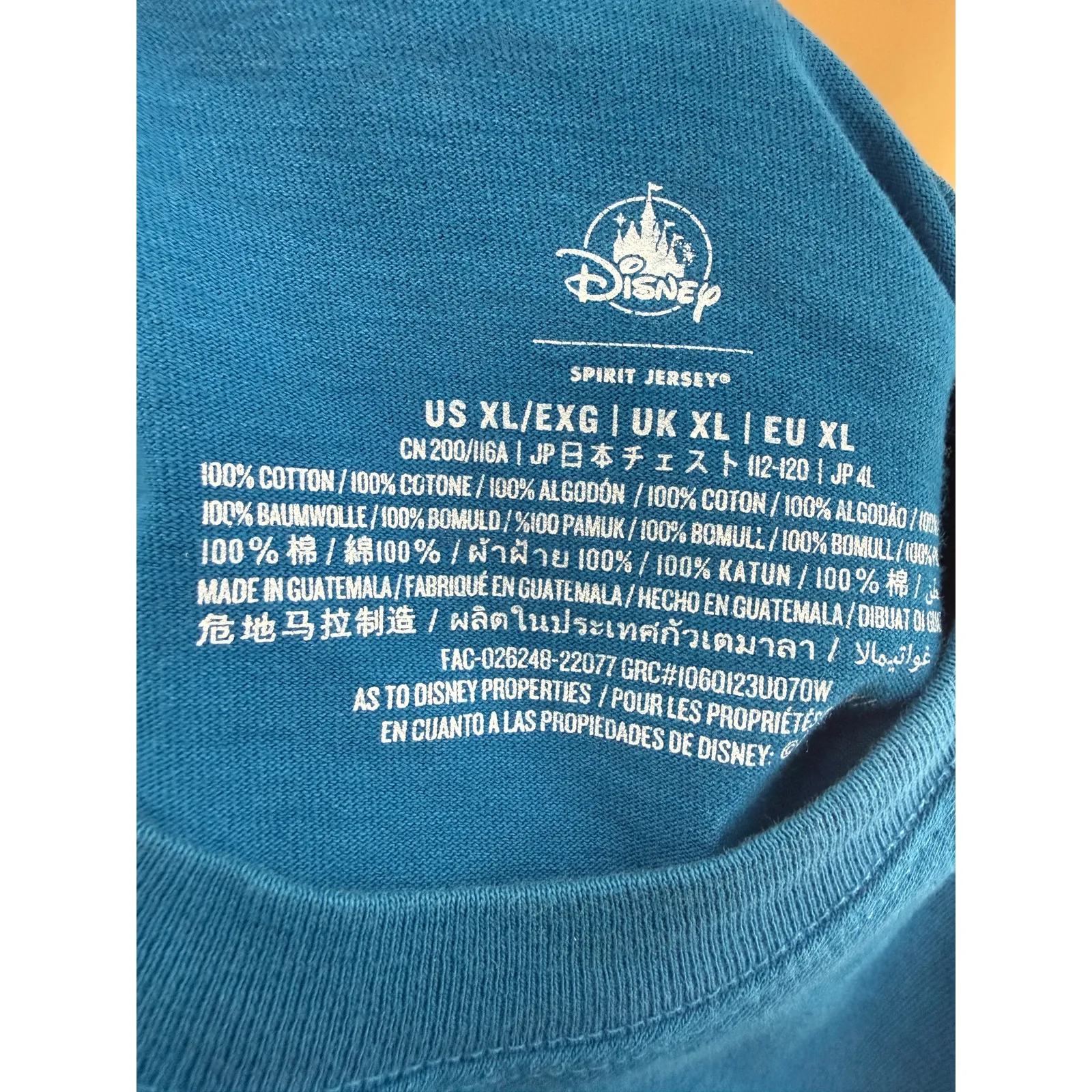 Walt Disney World Spirit Jersey Adult XL Blue Neon Green Parks Mickey Globe - Image 4