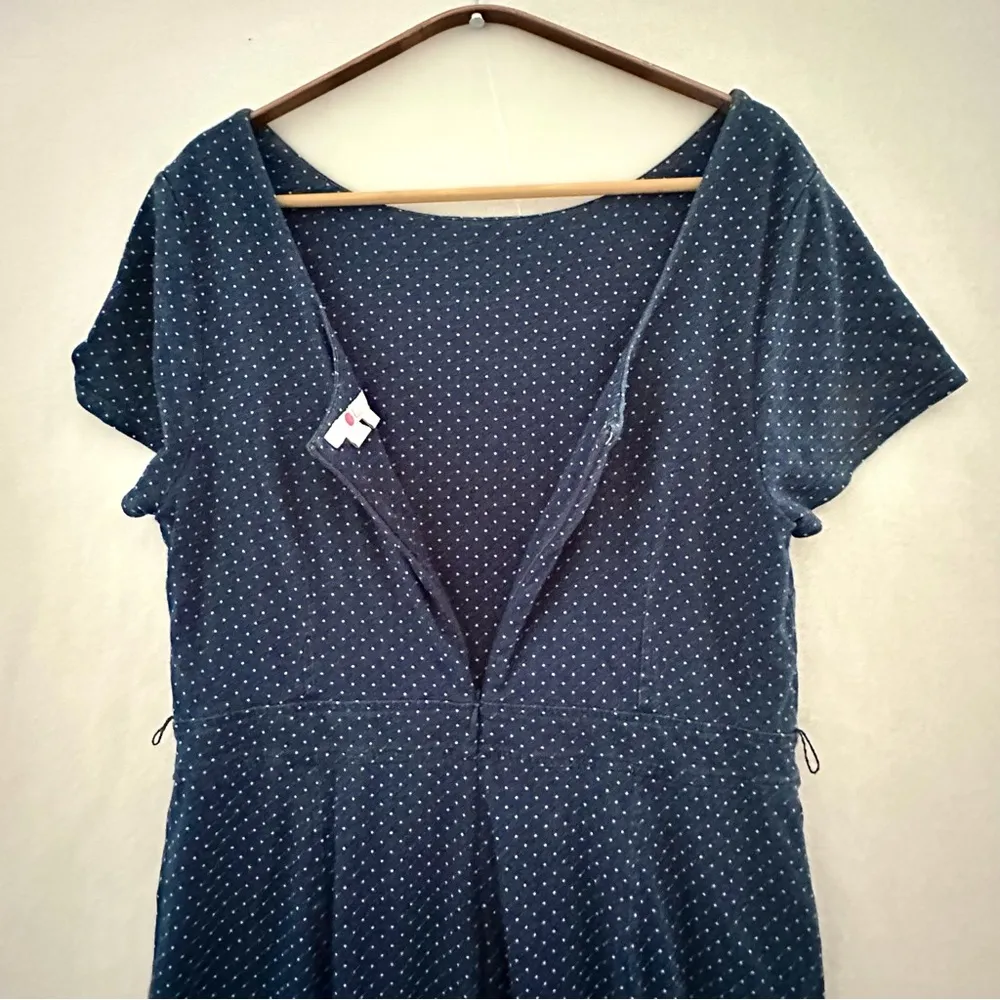 Boden Caitlin Jersey Jumpsuits Polka Dot Blue Size 14 - Image 8