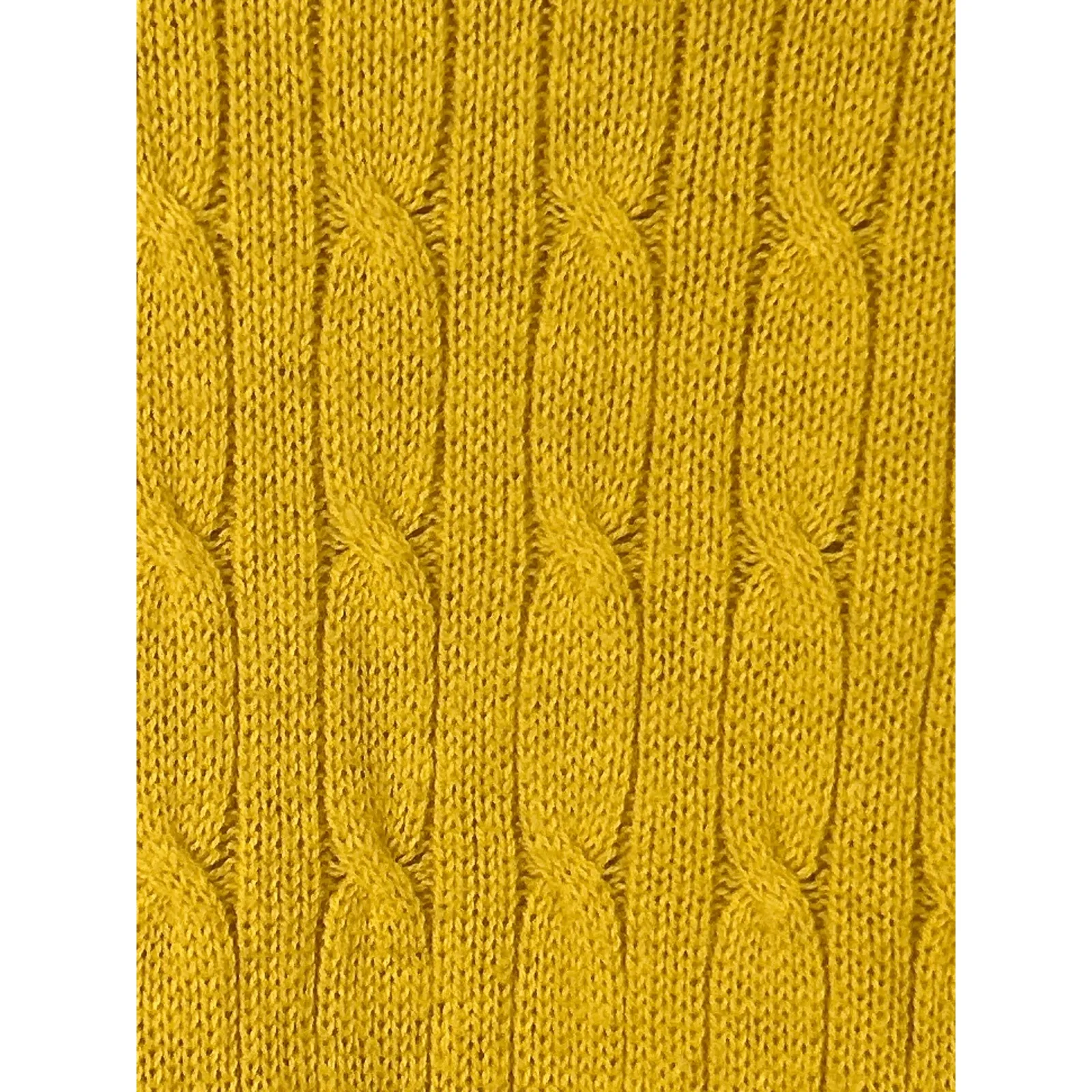 Talbots Sweater Large Mustard Yellow Cable Knit Lambswool Blend Button Detail - Image 7