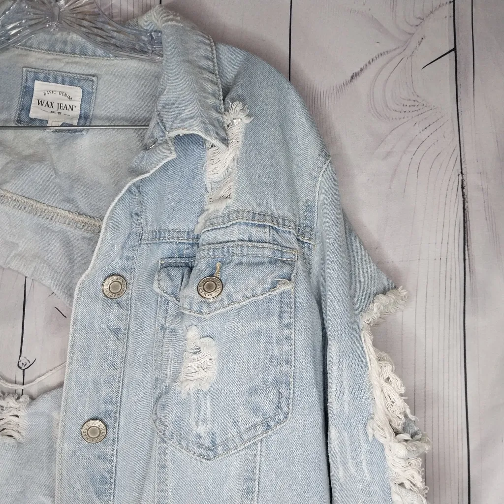 Wax Jean Basic Denim Thrashed Denim Jacket - Image 2