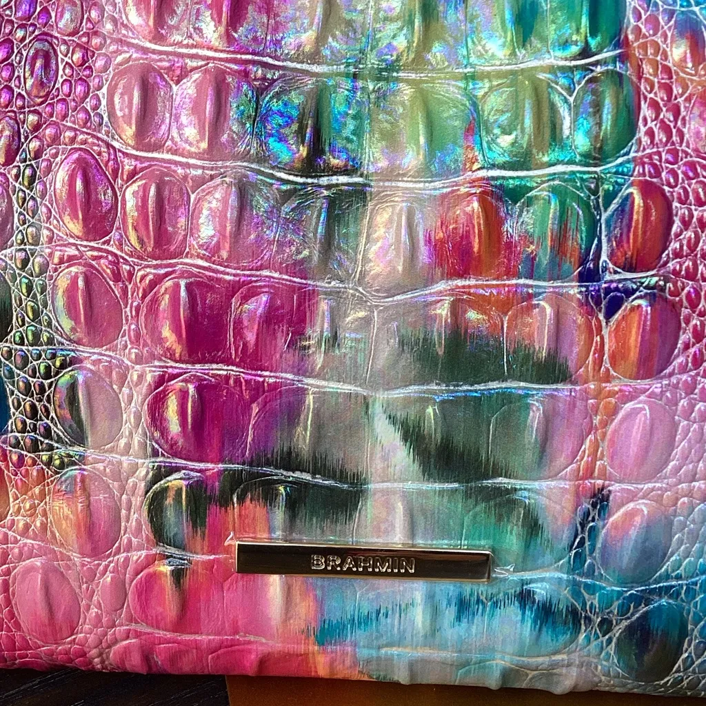 Brahmin Lorelei Impression Melbourne Croc-Embossed Leather Shoulder Bag - Image 3