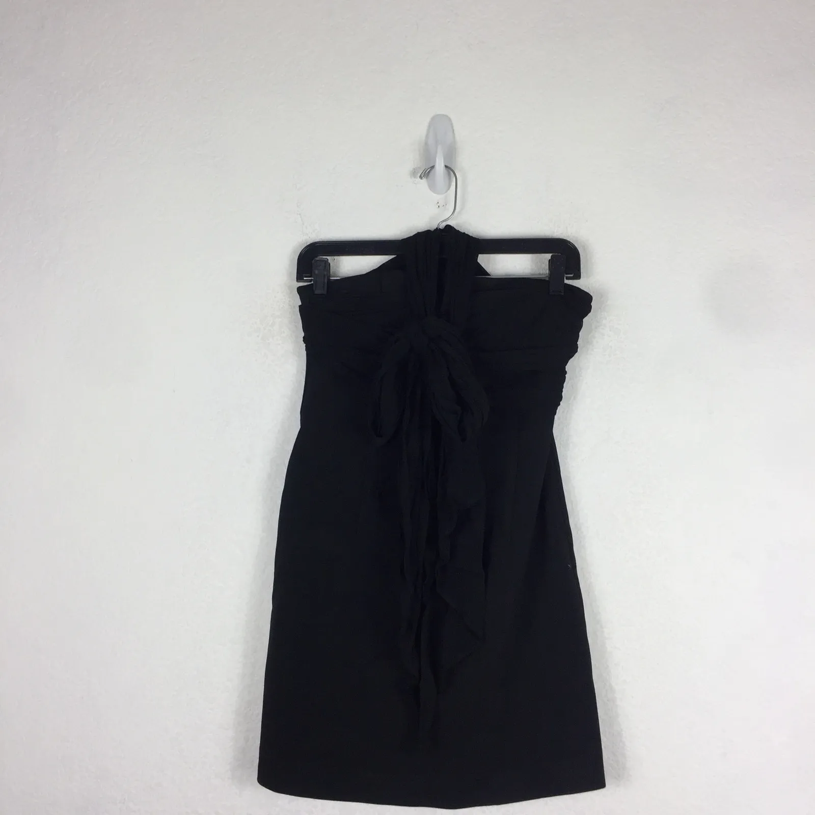 Diane Von Furstenberg Black Convertible Mini Dress Small Sash Wrap Cocktail LBD - Image 4