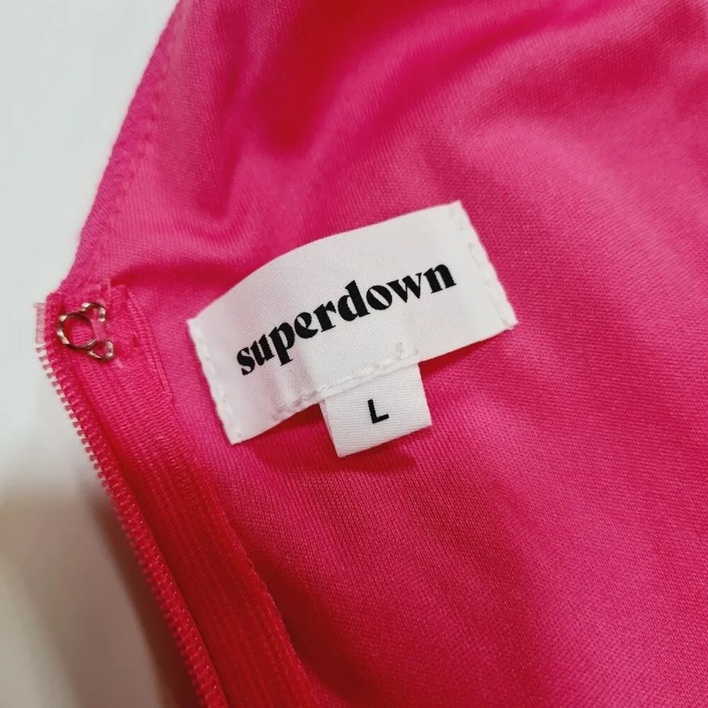 Superdown Karen Wrap Romper in Pink Large - Image 9