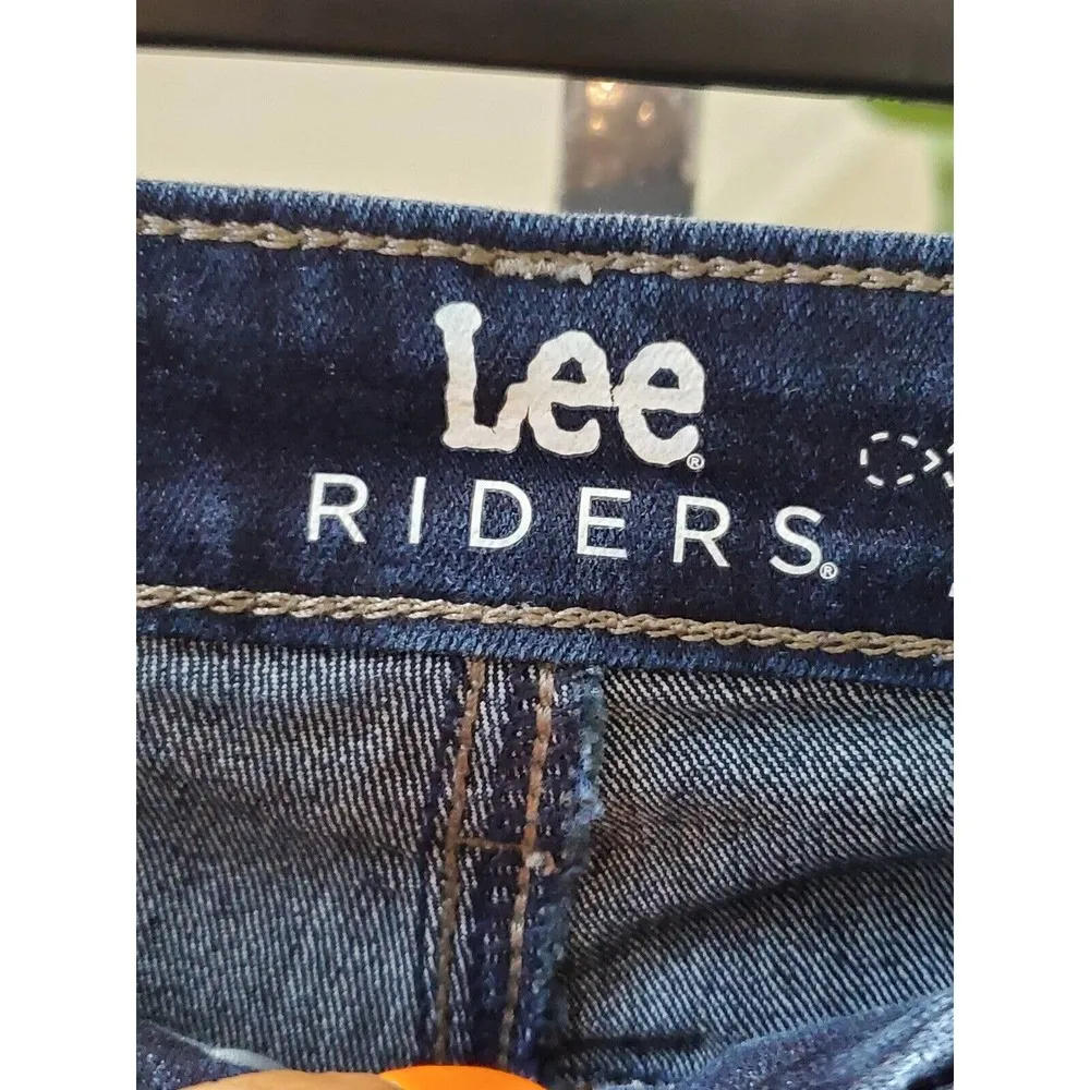 Lee Riders Women Blue Denim Cotton Zipper Mid Rise Bootcut Jeans Pant Size 12M - Image 6