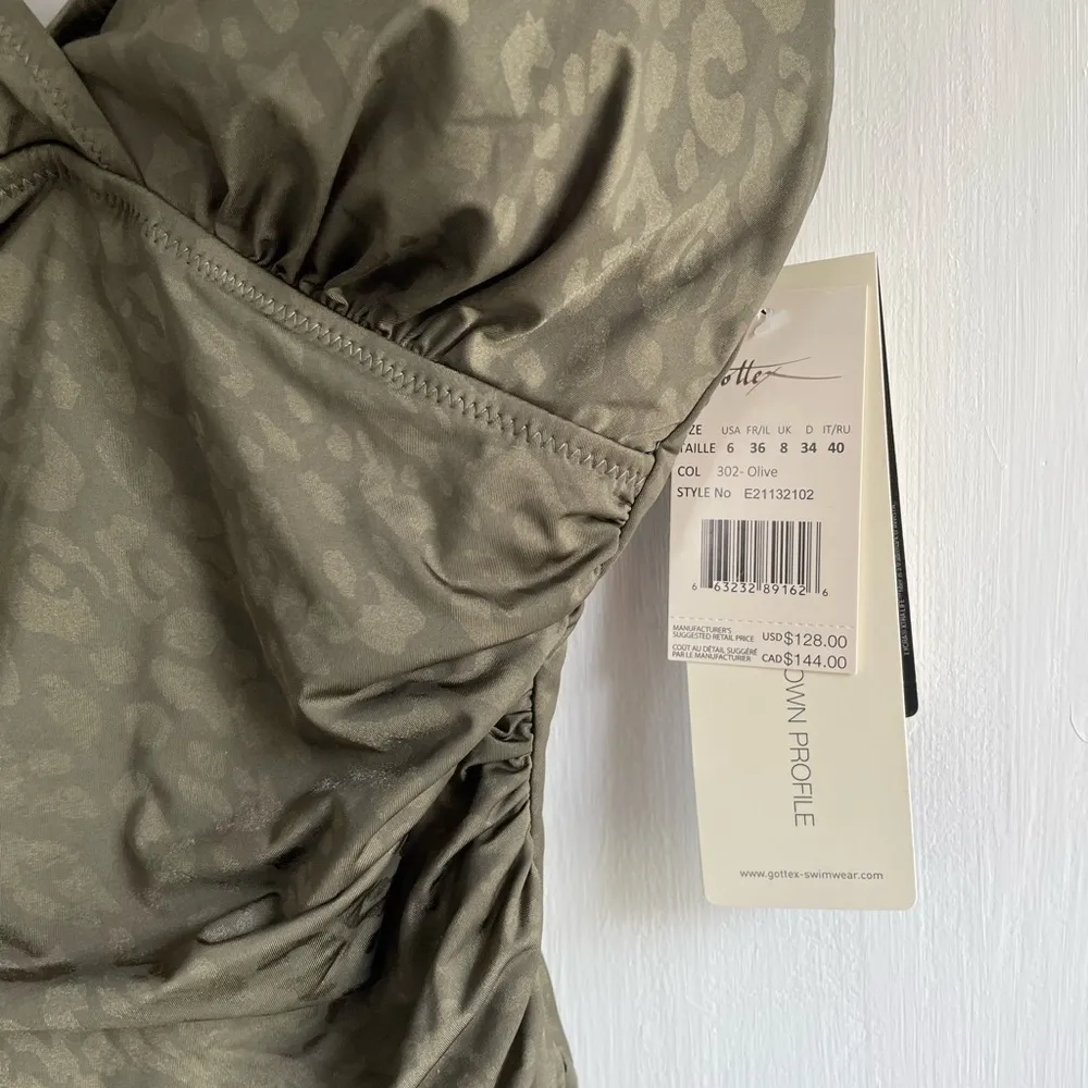 Profile by Gottex Green 6 Luminous Safari V Neck‎ One Piece - Image 5