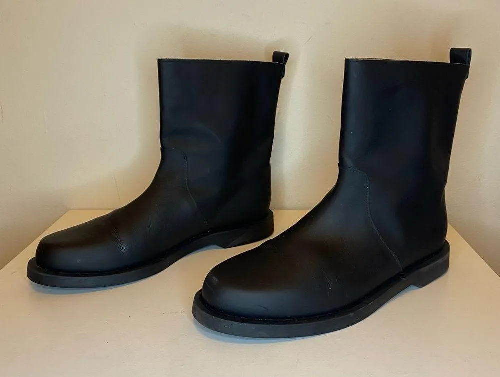 DEAR FRANCES Ero Leather Boots Minimalist in Black Sz 39 US 9 - Image 6