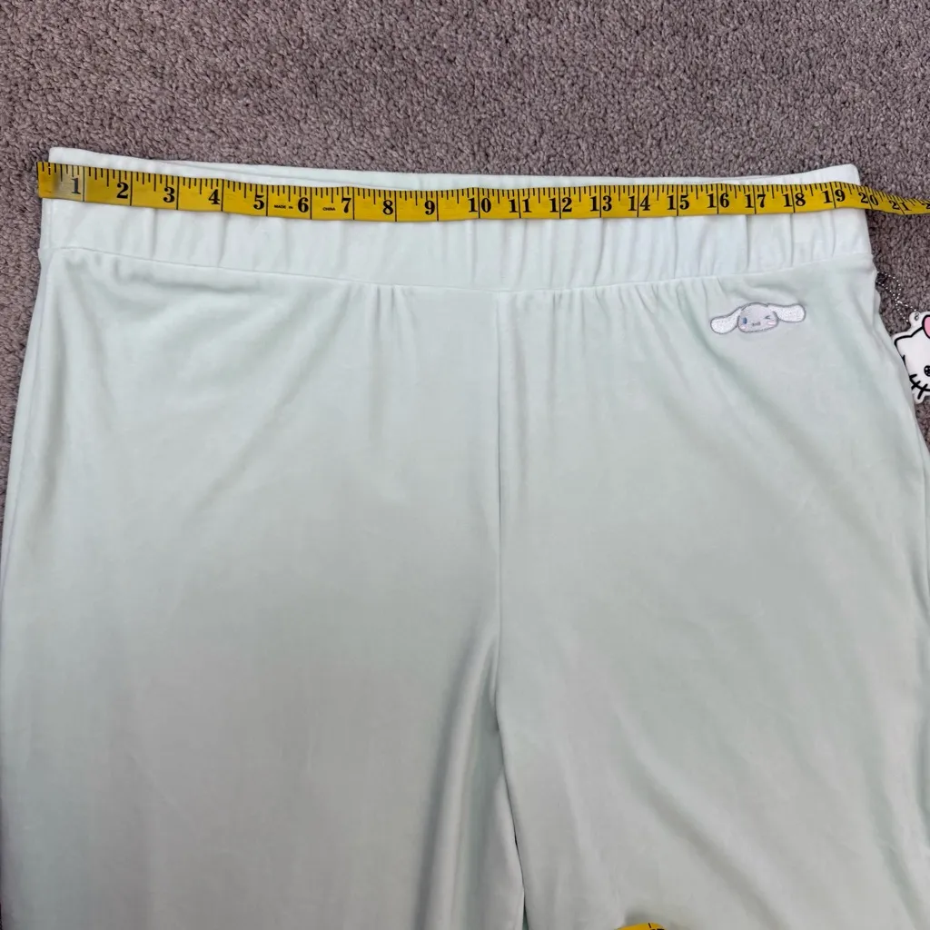 Forever 21 x Hello Kitty & Friends Cinnamoroll Velour Track Pants‎ Aqua Green 2X - Image 8